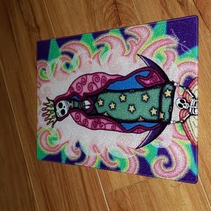 Dia de los Muertos glass cutting board